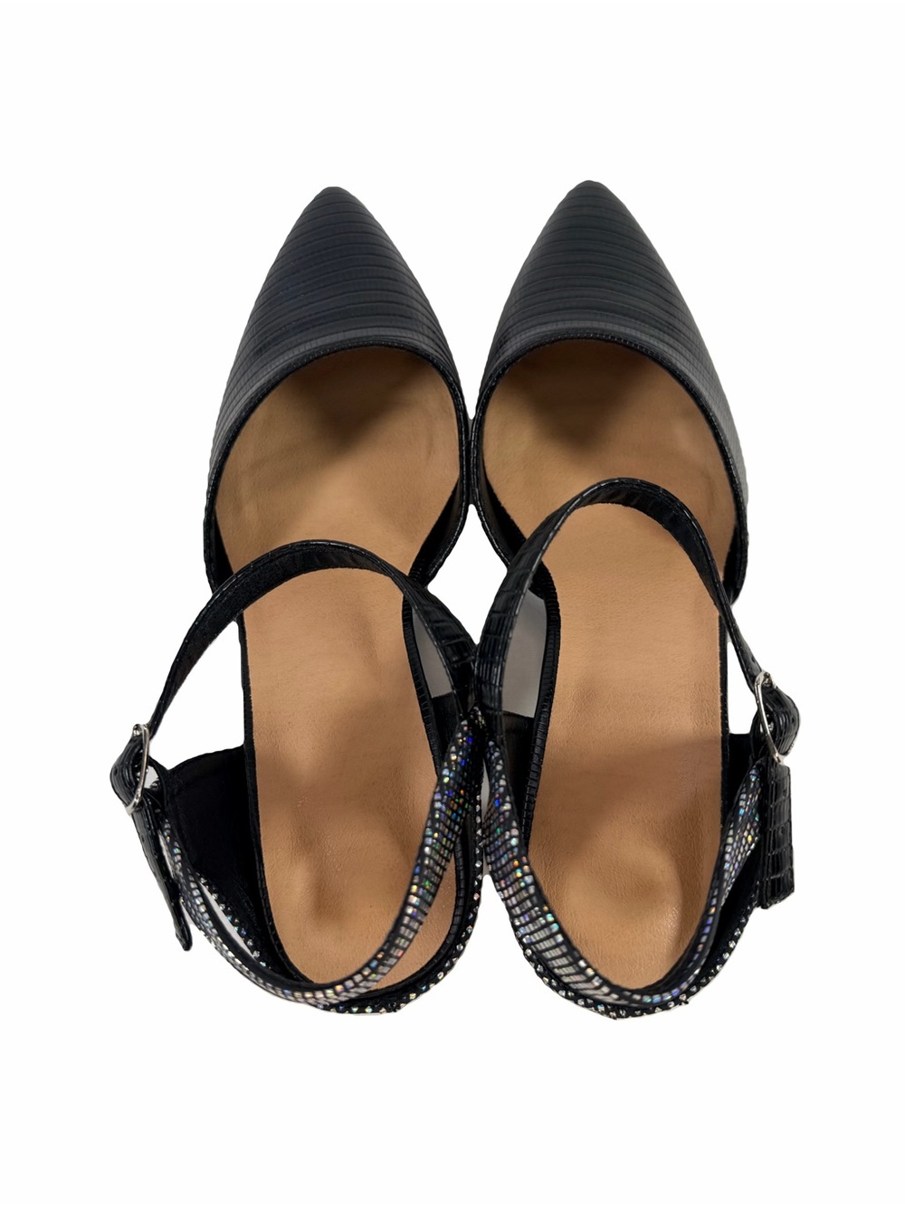 NWT Decould sylf Block Heels Sparkly Sandals Size 7 Women's - Picture 7 of 15
